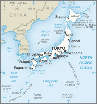 Położenie Japonii